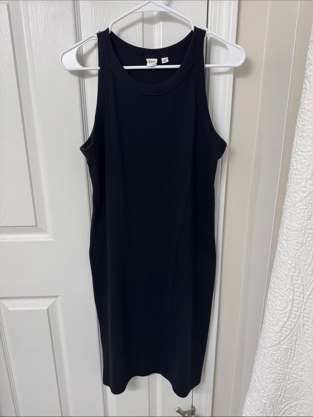 GAP Black Ribbed Midi Tank Dress